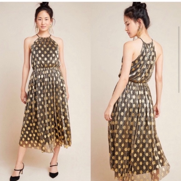 Anthropologie Dresses & Skirts - Anthropologie | Sunday’s in Brooklyn, Confetti gold maxi midi dress